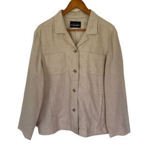 Requirements Tan 5 Button Lined Lightweight Jacket Blazer 18